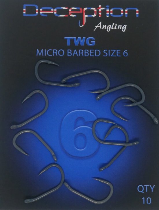 TWG (WIDEGAPE WITH INTURNED EYE) Micro Barbed Hook size 6